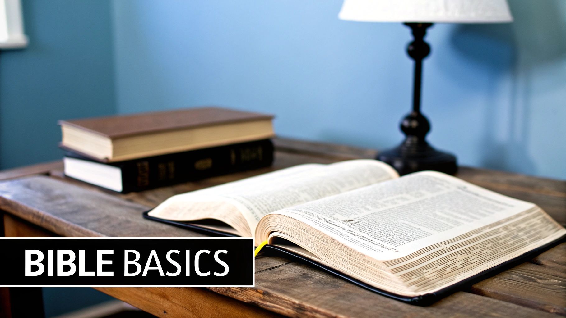 A depiction of an open Bible with light shining down upon it.