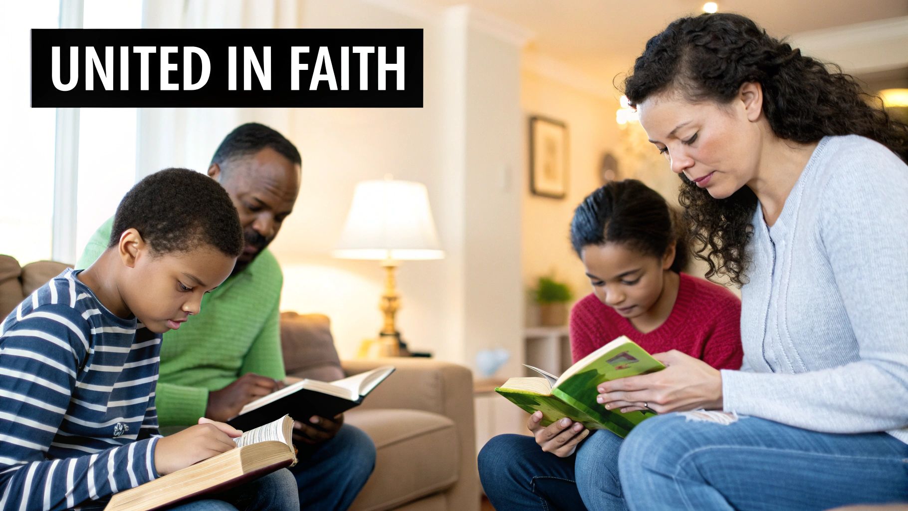 Family Studying the Bible